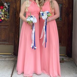 Peach transformable dress